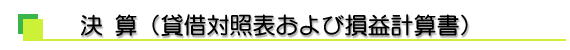 決算（貸借対照表および損益計算書）